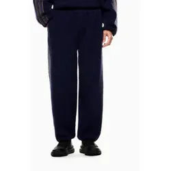 EA7 Unisex. 7X000212_AF18559 Hose 7.0 aus marineblauem Stoff mit Teddyeffekt (L), Lässig, Polyester