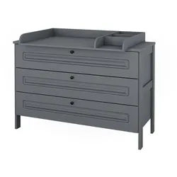 VitaliSpa Wickelkommode Ajaton Grau 133 x 98.4 cm mit 3 Schubladen , Holzwerkstoff , 133x98.4x70 cm , Babymöbel, Wickelkommoden & Zubehör, Wickelkommoden