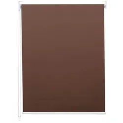 Seitenzugrollo MCW-D52-60x230, MCW, abdunkelnd, verschraubt, Wand- oder Deckenmontage, Bohrmontage, Kettenzug inkl. Kindersicherung, stufenlos, blickdicht, Thermobarriere braun