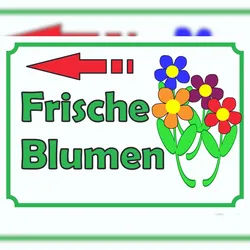Verkaufsschild Schild Blumen links A0 (841x1189mm)