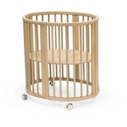 Stokke Gitterbett , Naturfarben , Holz , Buche , massiv , 67x87x82 cm , Fsc , zum Juniorbett umbaubar, höhenverstellbar, Lattenrost inklusive , Holzmöbel, Holzbetten, Gitterbetten Holz