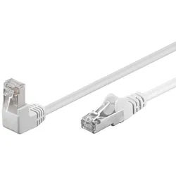 Goobay CAT 5e Patchkabel 1x 90° gewinkelt, F/UTP, weiß