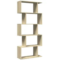 vidaXL Bücherregal Raumteiler-Bücherregal 5 Etagen Sonoma-Eiche 70x24x161 cm, 1-tlg.