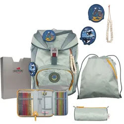 DerDieDas ErgoFlex ECO Set Grey Planet Schulrucksack