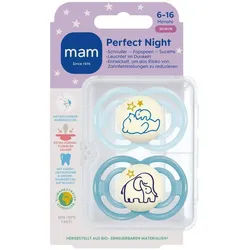 MAM Perfect Night Schnuller Silikon Blau 6-16