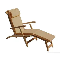 Kissen - Teak Klappliege mit Armlehne (Deckchair) 100% Polyester