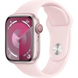 Apple Smartwatch »Watch Series 9 GPS + Cellular 41mm Aluminium«, (Watch OS 10 Sport Band) Apple Rosa