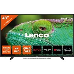 Lenco Lenco LED-4353BK LED-Fernseher (109,2 cm/43 Zoll, 4K Ultra HD, Smart-TV) schwarz