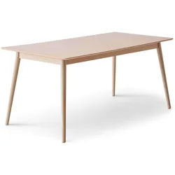 Hammel Furniture Esstisch Meza Designtisch mit Auszugsfunktion und 2 Einlegeplatten, abgerundete Tischplatte MDF, Massivholzgestell, in zwei Breiten beige 165 cm x 74 cm x 90 cm