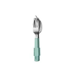 Mepal Besteck Set Campingbesteck, 3-teilig mit Halteclip, Kompaktes Picknickbesteck idealer Begleiter auf Reisen und in der Freizeit, Farbe: nordic green