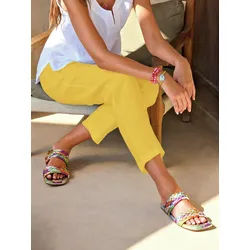 Le pantalon 100% lin Peter Hahn jaune