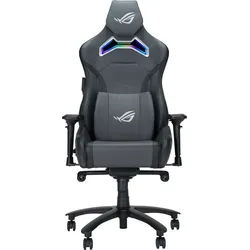 ASUS ROG Chariot X SL301W Gaming Stuhl mit Aura RGB Beleuchtung, 4D-Armlehnen, Memory-Foam, Premium-PU-Leder, One-Touch-Controller, grau