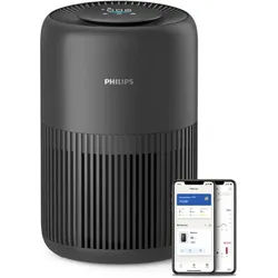Philips Luftreiniger HEPA NanoProtect + Aktivkohlefilter, CADR 250m3/h Allergiker, leise, für 65 m2 Räume, intelligent und energieeffizient schwarz