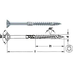Tornado Spanplattenschraube Senkkopf mit Torx - 4,5 x 60 / 0,398 / 38,5