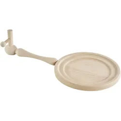 Riess Servierplatte , Naturfarben , Holz , Buche , rund , 20.5x10x41 cm , Geschirr, Tischkultur & Serviergeschirr, Servierplatten