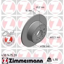 ZIMMERMANN Bremsscheiben Voll Hinten Rechts Links für Saab 9-5 Opel Vectra B 9-3