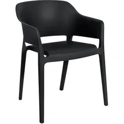 CLP Gartenstuhl Kunststoff schwarz , 56x78x53 cm , Esszimmer, Stühle