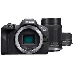 CANON EOS R100 Kit Systemkamera mit Objektiv 18-45 mm, 55-210 7,62 cm Display, WLAN