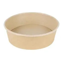 Greenbox Kartonschalen, braun, Ø 15 cm, 400 ml, Runde Schalen für den Außer-Haus-Verkauf von Salt-, Reis- und Nudelgerichten, 1 Karton = 6 Packungen à 50 Stück