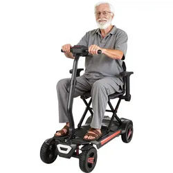 VEVOR 4-Rad-Elektromobil klappbar, Mobilitätsroller für Erwachsene & Senioren, E-Scooter mit 15 km Reichweite, All-Terrain-Reiserollstuhl mit 9° Steigfähigkeit & 120 kg Tragkraft