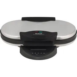 Tefal Waffeleisen WM311D, 1200 W, 2 Herzwaffeln gleichzeitig, stufenloser Temperatur für Wunsch-Bräunung schwarz|silberfarben