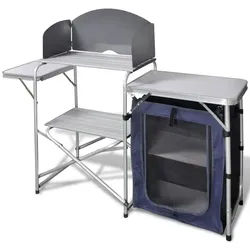 vidaXL Campingstuhl Campingküche Klappbar mit Aluminium-Windschutz