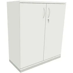 fm Büromöbel Aktenschrank abschließbar für 3 Ordnerhöhen Breite 100 cm »Sidney« weiß, 100x113.3x44.2 cm