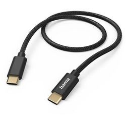 Hama Ladekabel Fabric, USB-C - USB-C, Nylon schwarz 1,5m