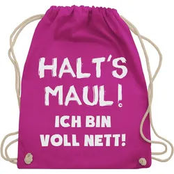 Shirtracer Turnbeutel Halt's Maul ich bin voll nett, Sprüche Statement mit Spruch rosa