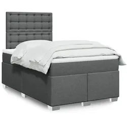 vidaXL Boxspringbett, Boxspringbett mit Matratze Dunkelgrau 120x200 cm Stoff