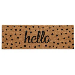 Relaxdays FUßMATTE , Hellbraun , Textil, Kunststoff , Gepunktet , Rechteckig , 75x25 cm , rutschfeste Unterfläche , Teppiche und Böden, Schmutzfangmatten, Fußmatten
