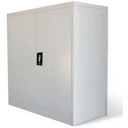 vidaXL Aktenschrank 90 x 40 x 90 cm Aktenschrank mit 2 Türen Grau 90 cm Stahl grau