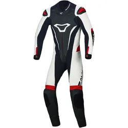 Macna Junior Kinder 1-Teiler Motorrad Lederkombi, schwarz-weiss-rot, Größe 2XS