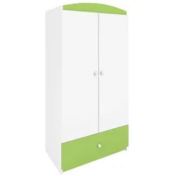 Raumhirsch Furniture Kinderkleiderschrank ohne Motiv - Kleiderschrank für Kinder (Kinderzimmerschrank in schlichtem Design, Mit Ablagefächern & Kleiderstange) modernes, minimalistisches Design, verschiedene Farben & Designs grün