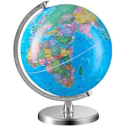 VEVOR Weltglobus mit Ständer, 203,2 mm, pädagogischer geografischer Globus mit präziser Zeitzone, ABS-Material, 360° drehbarer Globus für Kinder, die im Klassenzimmer Geographie lernen (Sprache: Englisch)