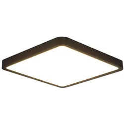Nettlife LED Deckenleuchte lampe Flach 23cm zimmer Deckenbeleuchtung, LED fest integriert, Warmeweiß schwarz Eckig