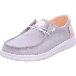 Hey Dude Wendy metallic sparkle Slipper silberfarben 43 EU