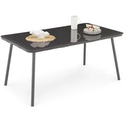 Idimex Gartentisch Volonte , Grau , Glas, Metall , Mode , 160x75x90 cm , Gartenmöbel, Gartentische, Gartentische