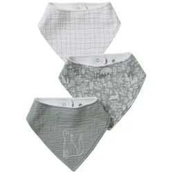 vertbaudet Lätzchen Baby Halstücher, Baumwoll-Musselin, 3er-Pack grün