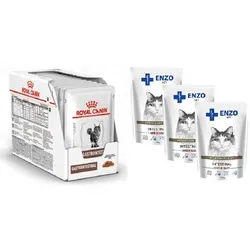 ROYAL CANIN Gastro Intestinal 12x85g Beutel (Scheiben in Sauce) + ENZO VET Intestinal 3x100g