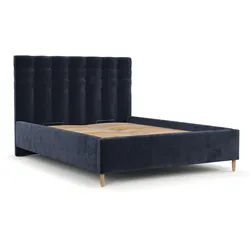 POLSTERBETT Soma 120/200 cm Marineblau im Lotta Stoff