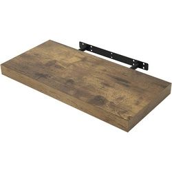 Woltu Wandregal, Wandboard CD DVD Regal Bücherregal Holz Board braun 50 cm x 3.8 cm x 23 cm