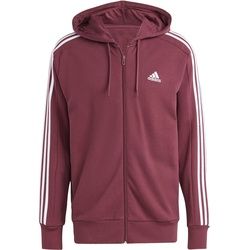 adidas ESSENTIALS FRENCH TERRY 3-STREIFEN Herren Kapuzenjacke dunkelrot - XXL