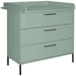 Jimmylee Wickelkommode , Grün , Metall , 3 Schubladen , 101x91x101 cm , DIN EN ISO 9001 , Baby & Kindermöbel, Babyzimmer, Wickelkommoden & Zubehör, Wickelkommoden