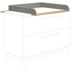 Paidi Wickelaufsatz , Grau, Eichefarben , Holz, Holzwerkstoff , Eiche , massiv , 123.3x12.3x80.0 cm , Blauer Engel, Goldenes M , Baby & Kindermöbel, Babyzimmer, Wickelkommoden & Zubehör, Wickelaufsätze
