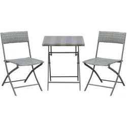 Outsunny Bistroset Polyrattan 3tlg. , Kunststoff , Gartenmöbel, Gartengarnituren, Gartenmöbel-Sets