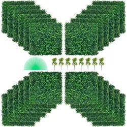 VEVOR Künstliche Pflanzenwand 24 Stk. 20 x 20 Zoll, Sichtschutz Hecke Künstlich Grün, Künstliche Buchsbaumplatte PE, Sichtschutz Kunstpflanzen 50 x 50 cm Sichtschutzhecke Wanddekoration Pflanzenwand