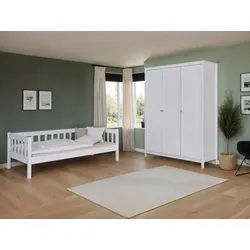 Mid.you Einzelzimmer , Weiß , Holz , Kiefer , massiv , 5 Fächer , Schlafzimmer, Komplette Schlafzimmer und Serien, Schlafzimmerserien