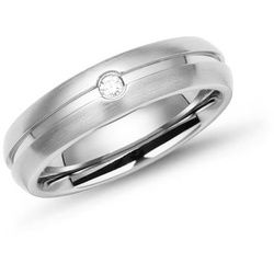 Ring Edelstahl schlicht rund 5mm Zirkonia