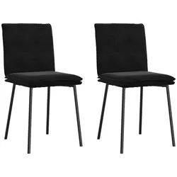 vidaXL Esszimmerstuhl Esszimmerstühle 2 Stk. Schwarz Samt (2 St) schwarz